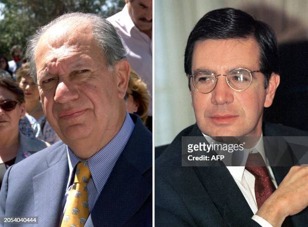 Undated file photos of Chilean presidential candidates Ricardo Lagos of the ruling Democratic Coolition and Joaquin Lavin of the opposition Alliance...