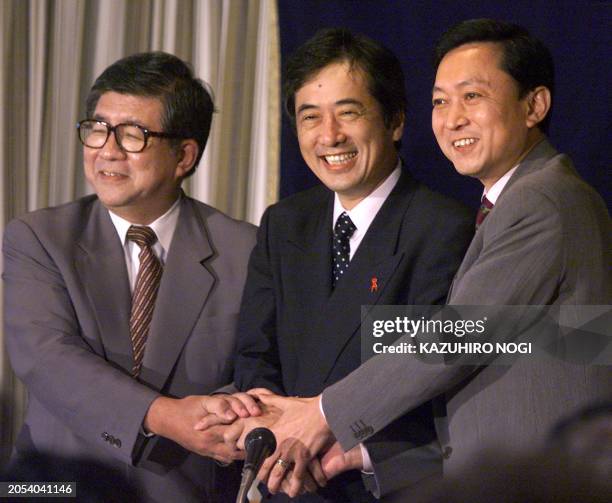 Candidates for the leadership race of the main opposition Democratic Party of Japan , incumbent leader Naoto Kan , deputy secretary general Yuikio...