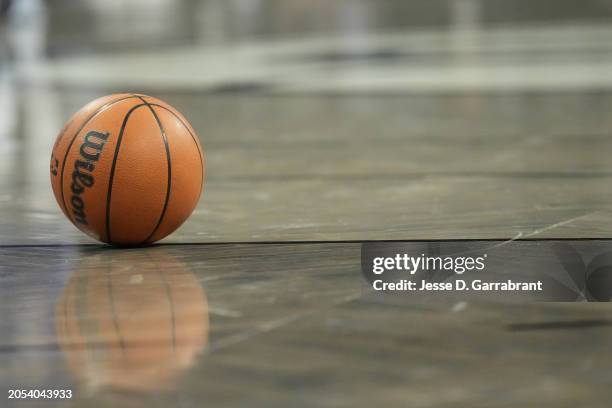 Generic basketball photo of the Official Wilson basketball during the game between the Philadelphia 76ers and the Brooklyn Netson March 5, 2024 at...