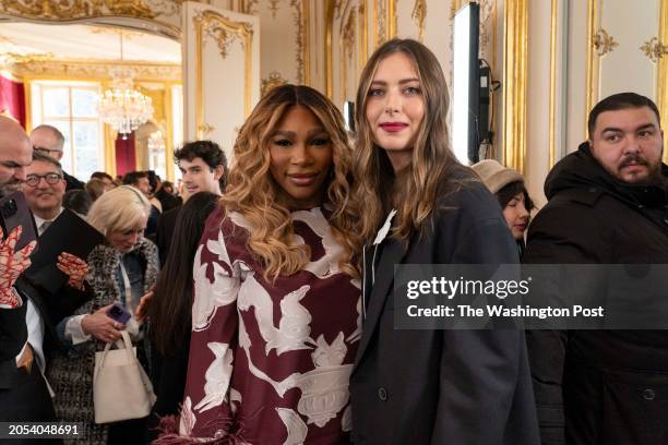 March 3 Tennis star Serena Williams and Maria Sharapova at the Valentino fashion show in Paris, France.