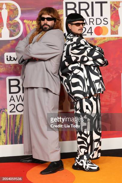 Robin Schulz and Oliver Tree attend the BRIT Awards 2024 at The O2 Arena on March 02, 2024 in London, England.