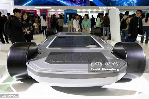 An LG Energy Solution Co. Battery pack for electric vehicle using cell-to-pack technologies displayed at the InterBattery exhibition in Seoul, South...