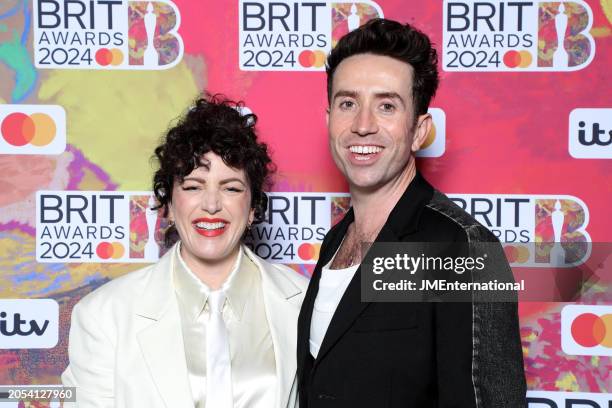 Annie Mac and Nick Grimshaw attend the BRIT Awards 2024 at The O2 Arena on March 02, 2024 in London, England.