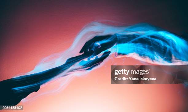 a holy touch. an image of an unknown yet bright future - mutual ufo network stock pictures, royalty-free photos & images