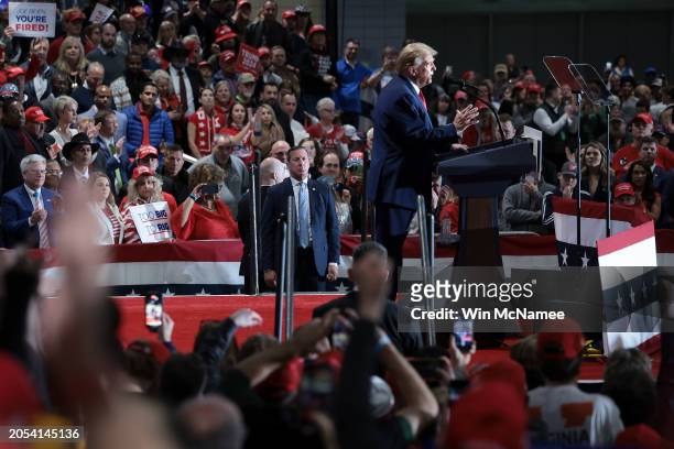 Republican presidential candidate and former President Donald Trump speaks during a Get Out the Vote Rally March 2, 2024 in Richmond, Virginia....