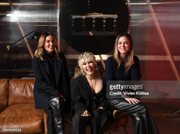 Olivia Allen, Nadine Crocker and Rachel Bilson attend the Mammoth Film Festival on March 02, 2024 in Mammoth, California.