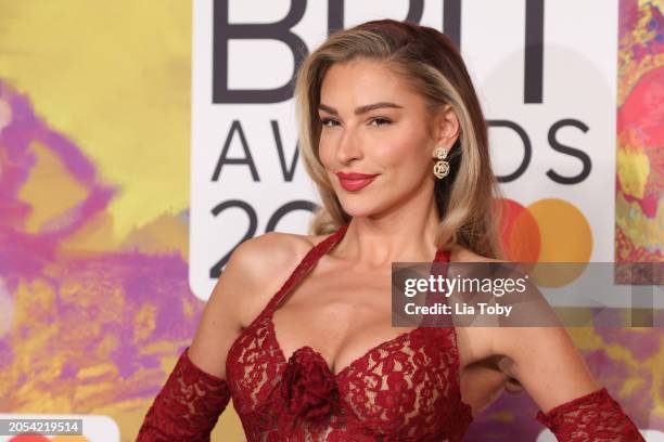 Zara McDermott attends the BRIT Awards 2024 at The O2 Arena on March 02, 2024 in London, England.