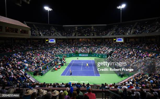 General View of Stadium 2 during the Eisenhower Cup on Day 3 of the BNP Paribas Open at Indian Wells Tennis Garden on March 05, 2024 in Indian Wells,...