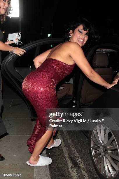 Raye seen attending RAYE x BRIT Awards After Party at Decimo at The Standard on March 02, 2024 in London, England.