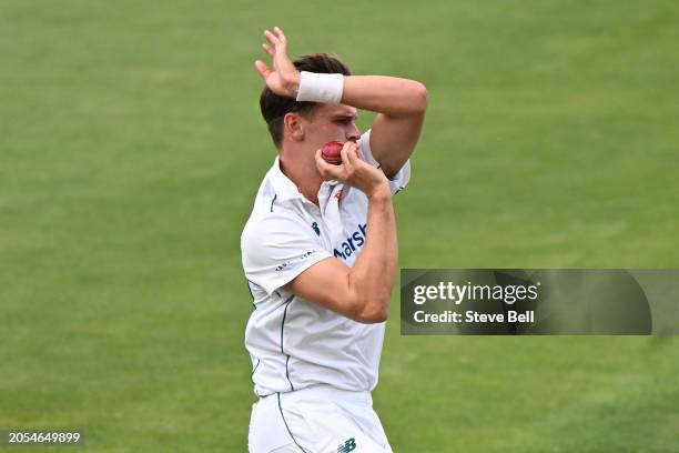 Iain Carlisle of the Tigers bowls during the Sheffield Shield match between Tasmania and Victoria at Blundstone Arena, on March 03 in Hobart,...