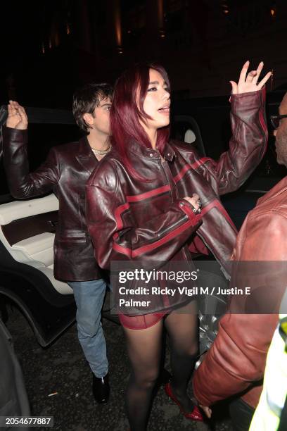 Dua Lipa seen attending the Warner Music & Cîroc Vodka BRIT awards after party at NoMad on March 02, 2024 in London, England.