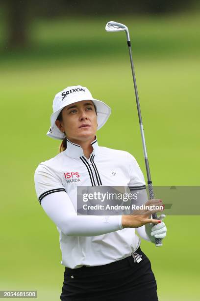 Hannah Green of Australia plays her second shot on the 10th hole during Day Four of the HSBC Women's World Championship at Sentosa Golf Club on March...