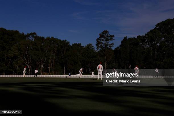 Chris Green and Ryan Hadley of New South Wales run between wickets during the Sheffield Shield match between New South Wales and South Australia at...