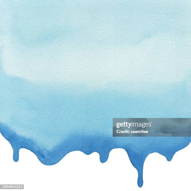 gradient blue watercolor drip background - leaking stock illustrations
