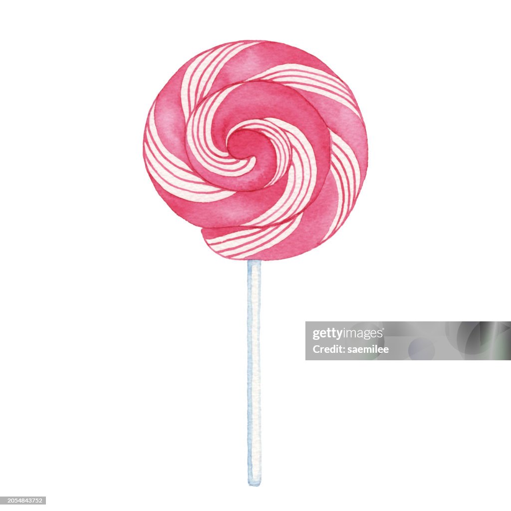Watercolor Pink Lollipop
