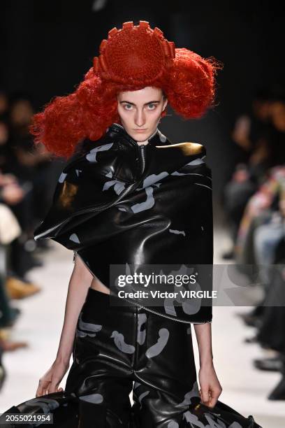 Model walks the runway during the Comme des Garçons Ready to Wear Fall/Winter 2024-2025 fashion show as part of the Paris Fashion Week on March 2,...