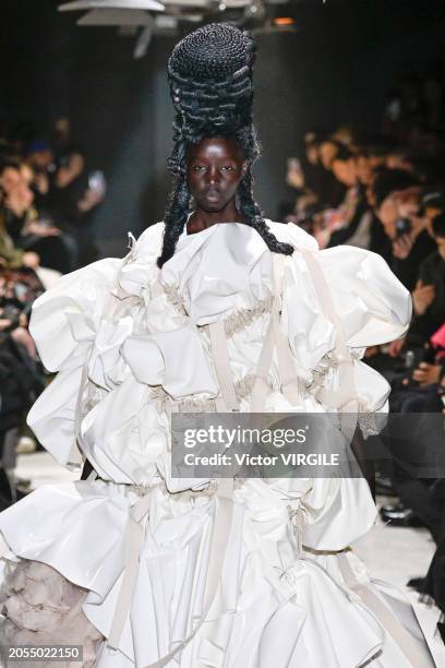 Model walks the runway during the Comme des Garçons Ready to Wear Fall/Winter 2024-2025 fashion show as part of the Paris Fashion Week on March 2,...