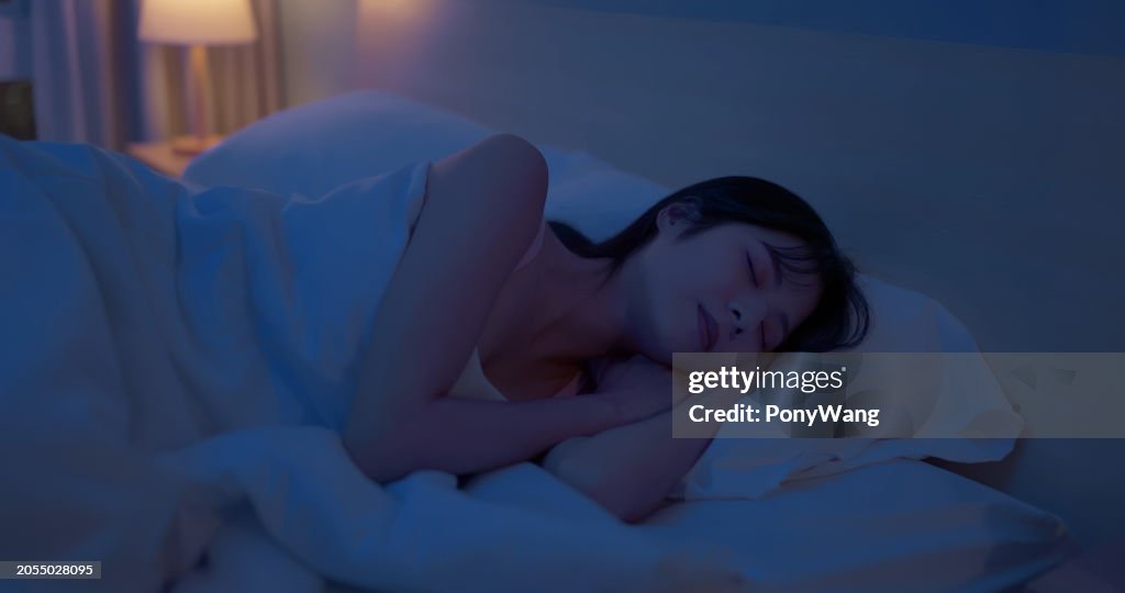 Asian woman night sleep deeply