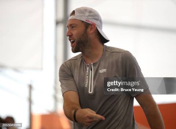 Jack Sock signals a good play to Federico Staksrud in the 2024 PPA Carvana Mesa Arizona Cup semi-finals match of the Pro Men's Singles Division at...