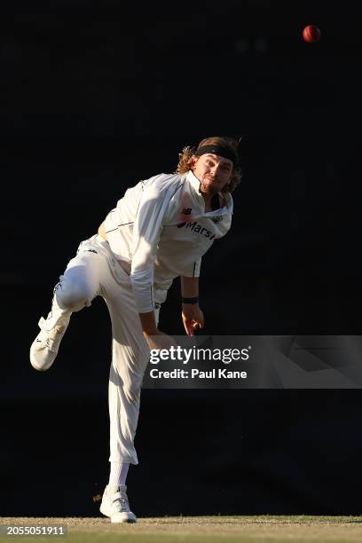 Corey Rocchiccioli of Western Australia boduring the Sheffield Shield match between Western Australia and Queensland at the WACA, on March 03 in...