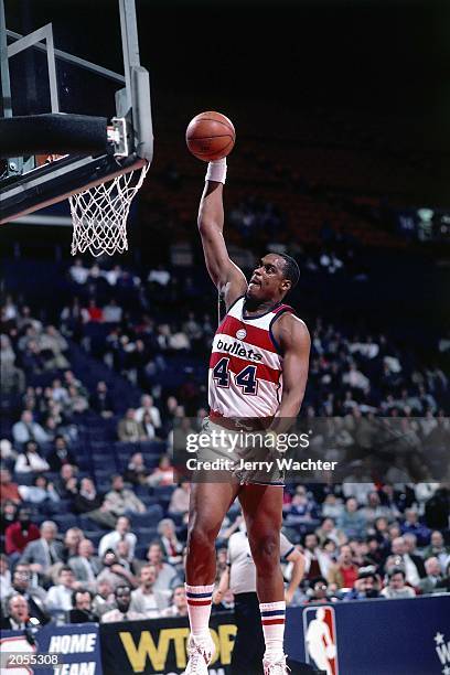 Rick Mahorn of the Washington Bullets dunks during the 1984 season NBA game at the USAir Arena in Washington D.C. NOTE TO USER: User expressly...