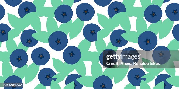 Hand drawn blue berries seamless pattern Hand drawn blue berries seamless pattern