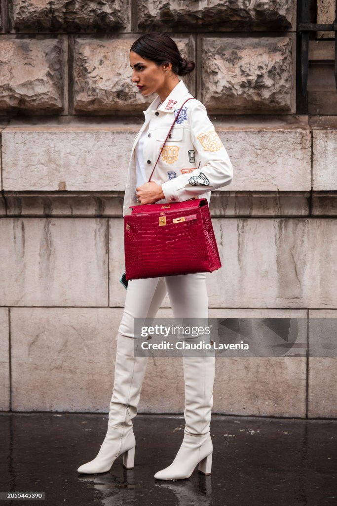 Street Style - Paris Fashion Week - Womenswear Fall/Winter 2024/2025 - Day Six