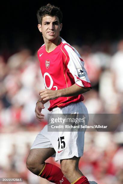 August 22: Cesc Fabregas of Arsenal running during the Premier League match between Arsenal and Middlesbrough at Highbury on August 22, 2004 in...
