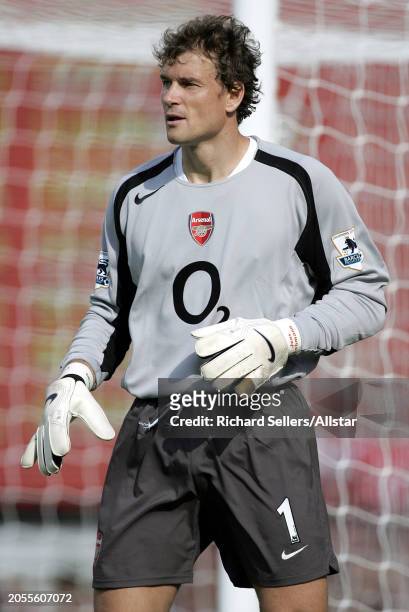 August 22: Jens Lehmann of Arsenal in action during the Premier League match between Arsenal and Middlesbrough at Highbury on August 22, 2004 in...
