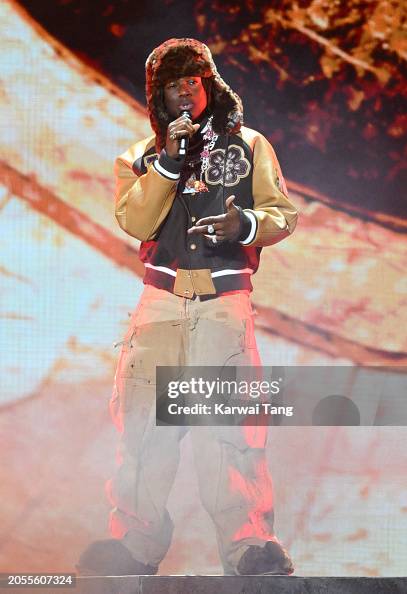 Rema O2 Pictures Rema performs on stage during the BRIT Awards 2024 at The O2 Arena on ...