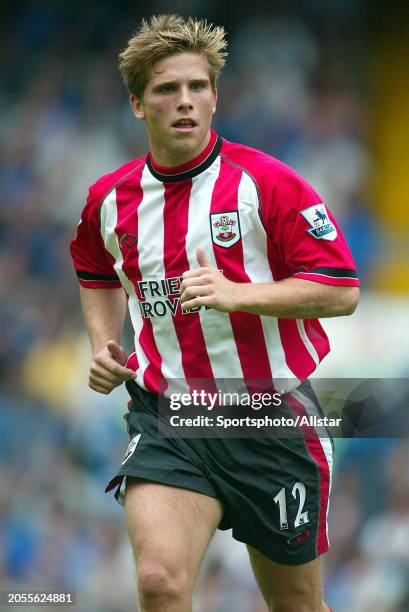 August 28: Anders Svensson of Southampton running during the Premier League match between Chelsea and Southampton at Stamford Bridge on August 28,...