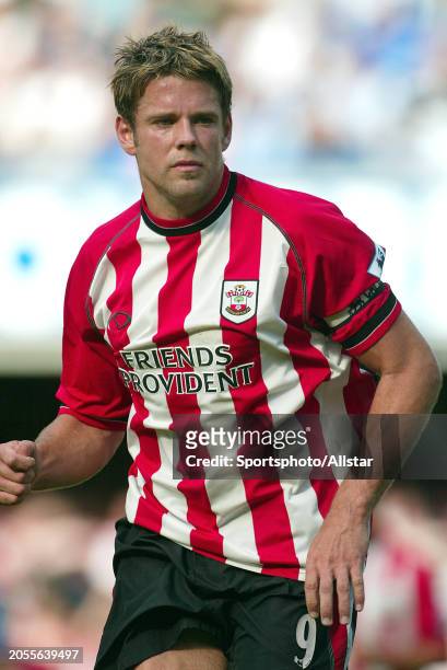 August 28: James Beattie of Southampton running during the Premier League match between Chelsea and Southampton at Stamford Bridge on August 28, 2004...
