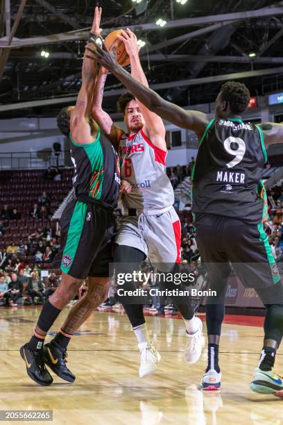 Joshua Obiesie of the Rio Grande Valley Vipers handles the ball during an NBA G League game against the Raptors 905 at the Paramount Fine Foods...