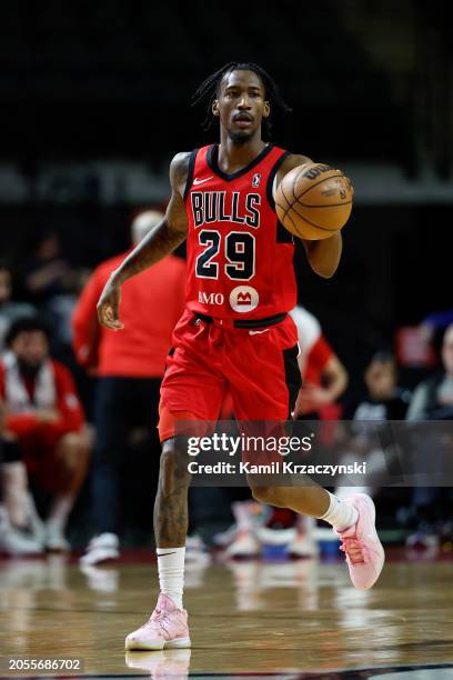 Quenton Jackson of the Windy City Bulls during the game against the Raptors 905 on February 29, 2024 at NOW Arena in Hoffman Estates, Illinois. NOTE...