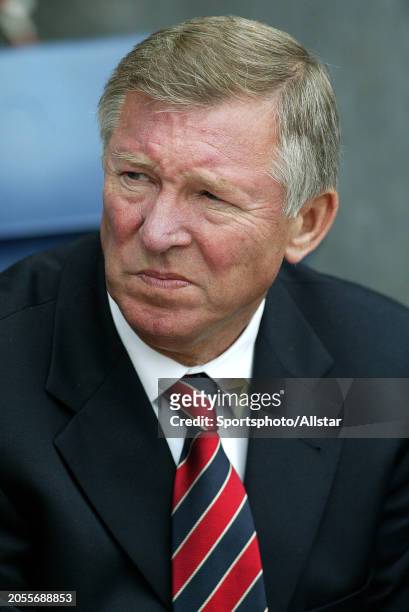 August 28: Alex Ferguson, Manchester United Manager portrait before the Premier League match between Blackburn Rovers and Manchester United at Ewood...