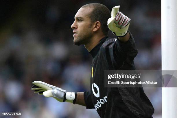 August 28: Tim Howard of Manchester United in action during the Premier League match between Blackburn Rovers and Manchester United at Ewood Park on...