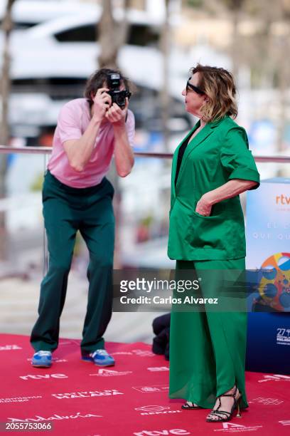 Actor Julian Villagran and actress Carmen Machi attend the 'Tratamos Demasiado Bien a las Mujeres' photocall during the Malaga Film Festival 2024 at...