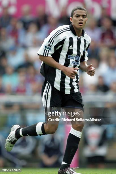 August 28: Jermaine Jenas of Newcastle United running during the Premier League match between Aston Villa and Newcastle United at Villa Park on...