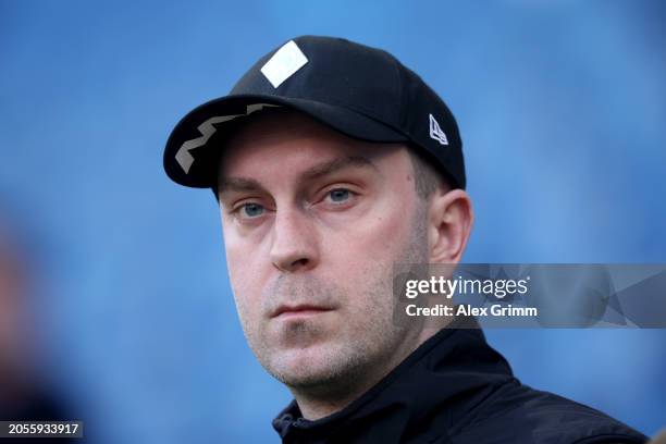 Ole Werner, Head Coach of SV Werder Bremen, looks on during the Bundesliga match between TSG Hoffenheim and SV Werder Bremen at PreZero-Arena on...