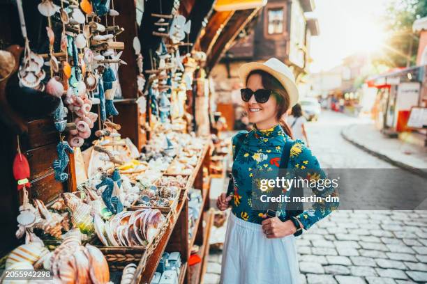 traveler exploring eastern europe at summer - sozopol bulgaria stock pictures, royalty-free photos & images