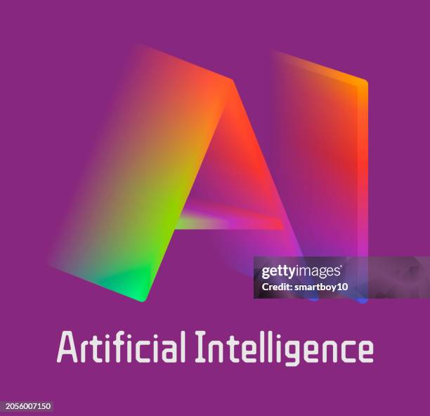 artificial intelligence ai logo - misinformation stock illustrations