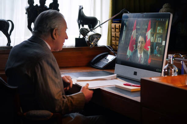 GBR: Prime Minister of Canada Justin Trudeau Has Audience With King Charles III Via Video Link