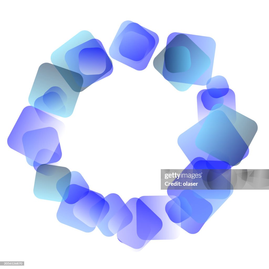 Shape Rounded Group Rounded Square Shapes In Orbit Around Copy Space High-Res Vector ...