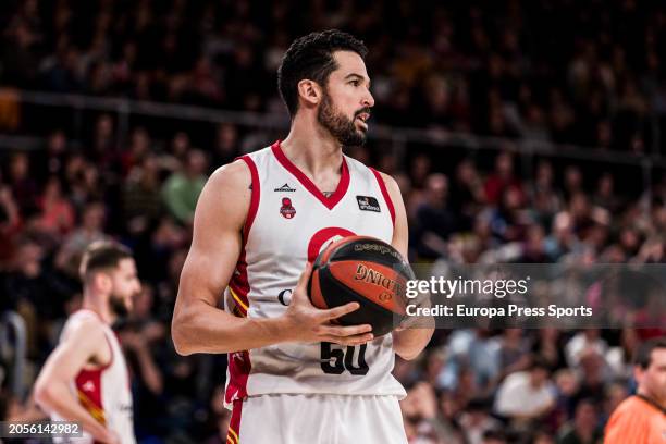 Mitchell Watt of Casademont Zaragoza gestures during the ACB Liga Endesa, match played between FC Barcelona and Casademont Zaragozaza at Palau...