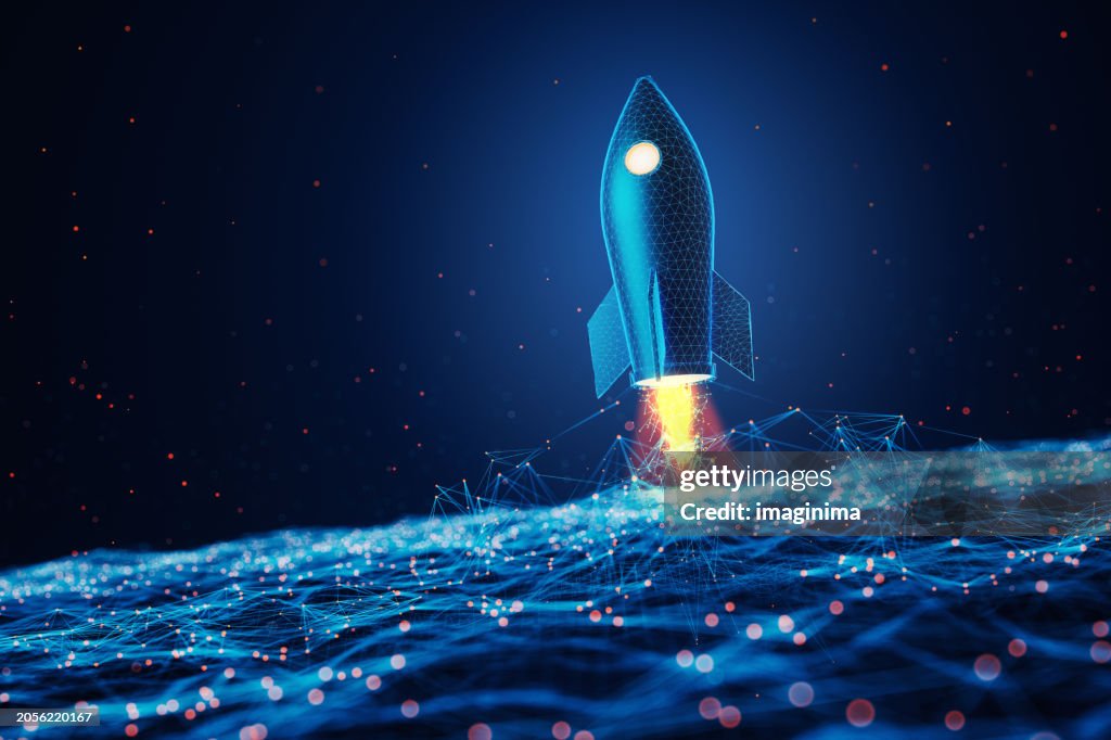 Rocket Launch Digital Business Startup Background