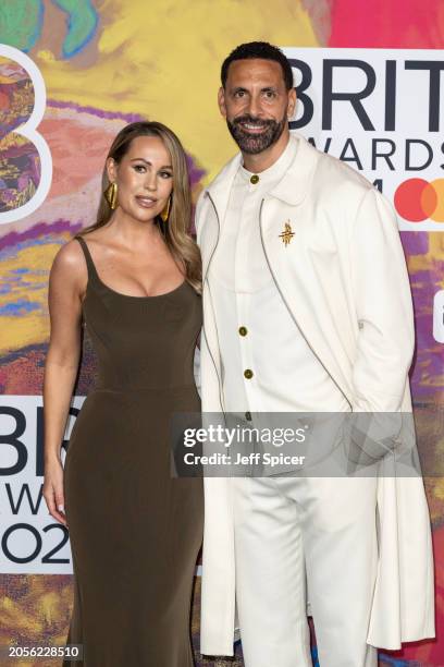 Kate Ferdinand and Rio Ferdinand attend the BRIT Awards 2024 at The O2 Arena on March 02, 2024 in London, England.