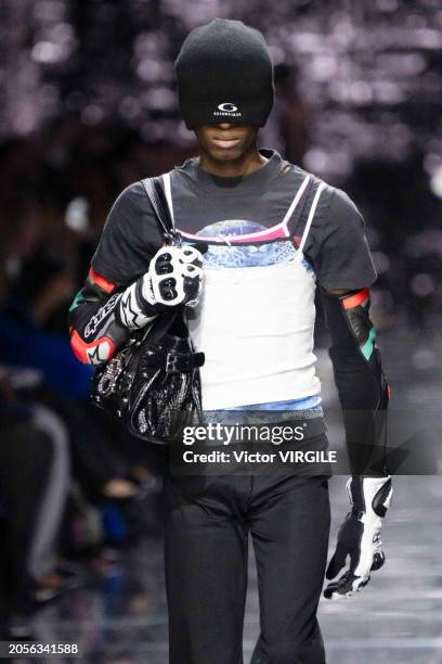 Model walks the runway during the Balenciaga Ready to Wear Fall/Winter 2024-2025 fashion show as part of the Paris Fashion Week on March 3, 2024 in...