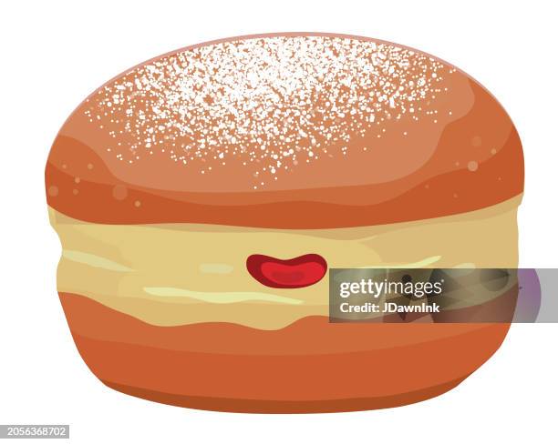 paczki donut on white background - deep fried stock illustrations