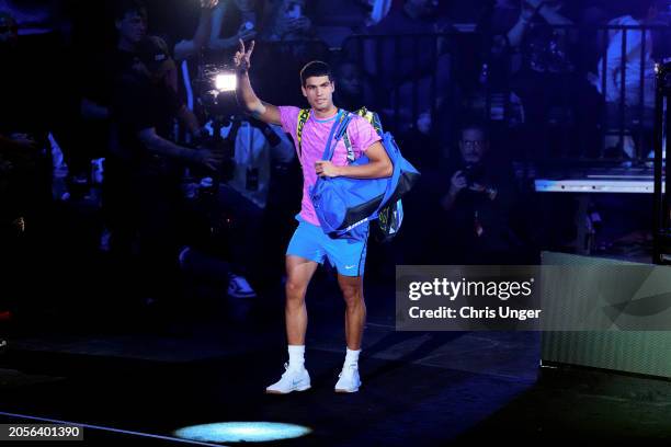 Carlos Alcaraz attends The Netflix Slam at Michelob ULTRA Arena on March 03, 2024 in Las Vegas, Nevada.