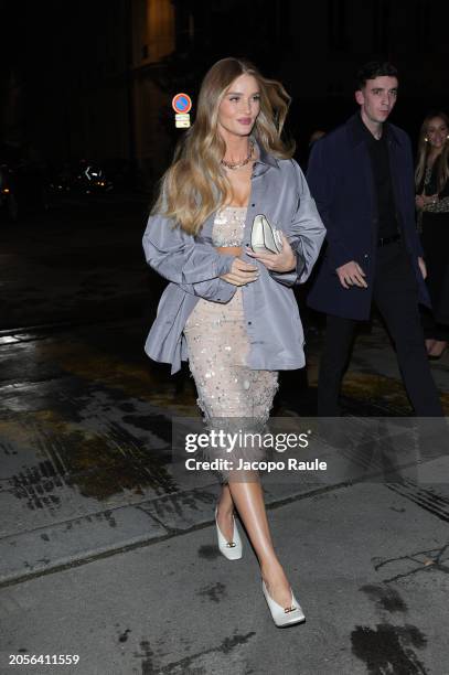 Rosie Huntington-Whiteley is seen during the Womenswear Fall/Winter 2024/25 as part of Paris Fashion Week on March 03, 2024 in Paris, France.